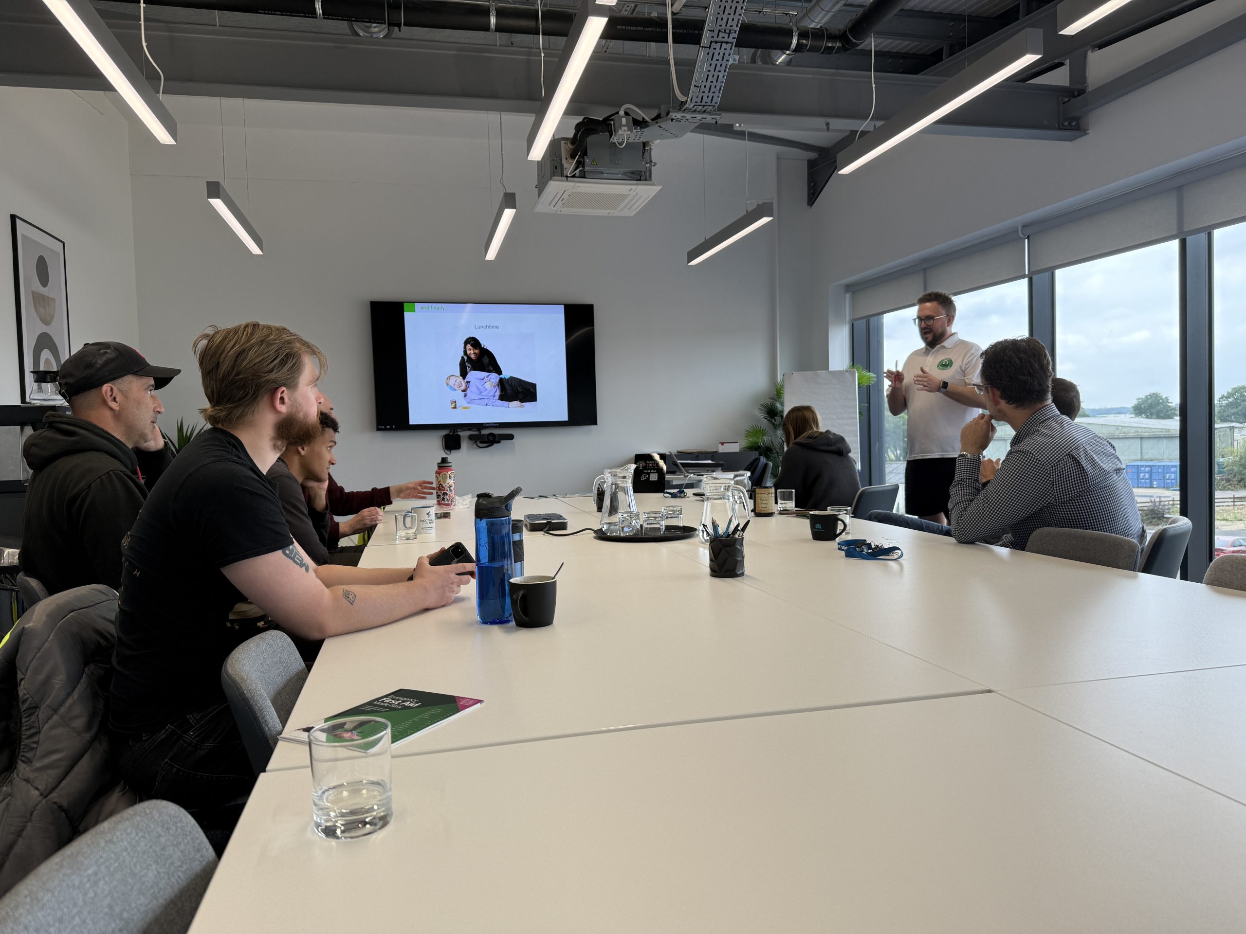 Man demonstrating training with the team